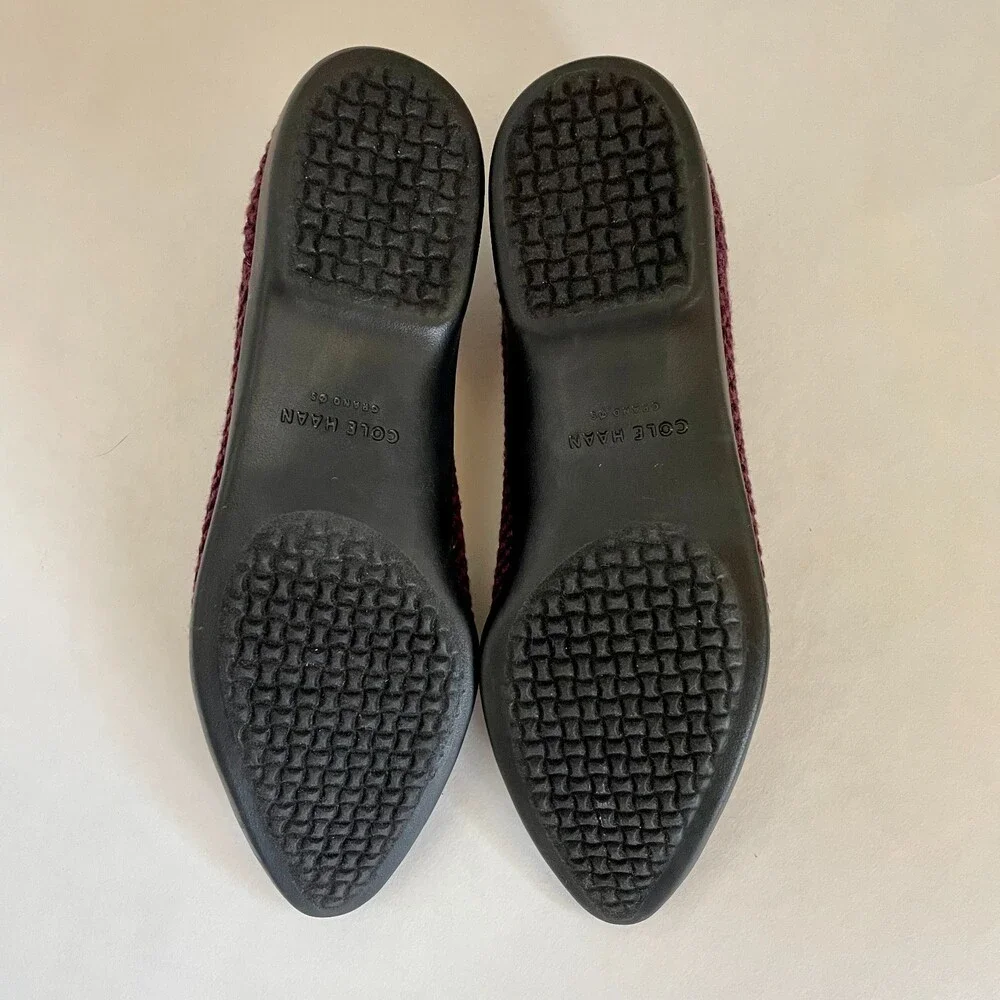 NWOT Cole Haan Springfeel Stitchlite Skimmer Washable Flats in Burgundy Size 6 - Picture 10 of 11